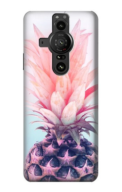 W3711 Pink Pineapple Hard Case and Leather Flip Case For Sony Xperia Pro-I