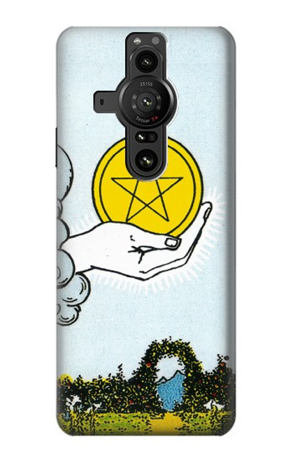 W3722 Tarot Card Ace of Pentacles Coins Hard Case and Leather Flip Case For Sony Xperia Pro-I