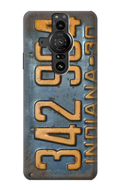 W3750 Vintage Vehicle Registration Plate Hard Case and Leather Flip Case For Sony Xperia Pro-I