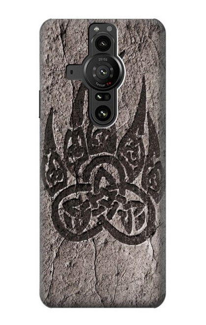 W3832 Viking Norse Bear Paw Berserkers Rock Hard Case and Leather Flip Case For Sony Xperia Pro-I