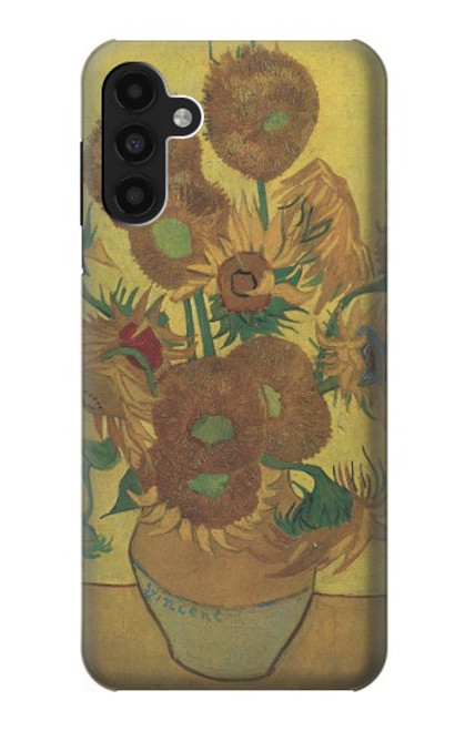 W0214 Van Gogh Vase Fifteen Sunflowers Hard Case and Leather Flip Case For Samsung Galaxy A13 4G