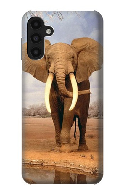 W0310 African Elephant Hard Case and Leather Flip Case For Samsung Galaxy A13 4G