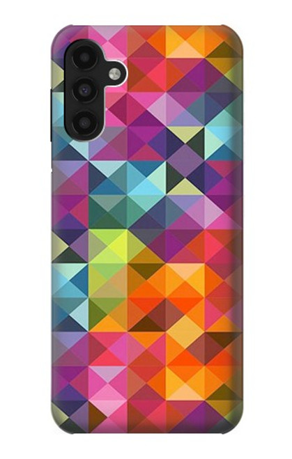 W3477 Abstract Diamond Pattern Hard Case and Leather Flip Case For Samsung Galaxy A13 4G