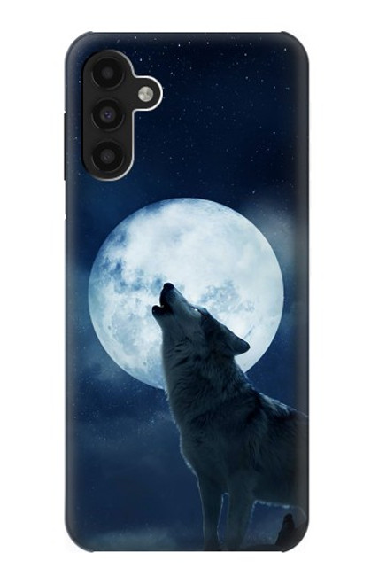 W3693 Grim White Wolf Full Moon Hard Case and Leather Flip Case For Samsung Galaxy A13 4G