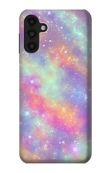 W3706 Pastel Rainbow Galaxy Pink Sky Hard Case and Leather Flip Case For Samsung Galaxy A13 4G