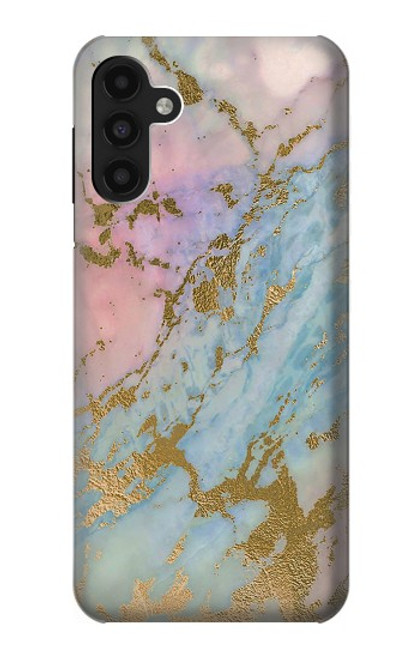 W3717 Rose Gold Blue Pastel Marble Graphic Printed Hard Case and Leather Flip Case For Samsung Galaxy A13 4G