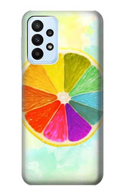 W3493 Colorful Lemon Hard Case and Leather Flip Case For Samsung Galaxy A23