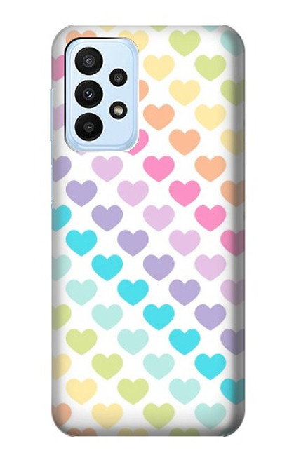 W3499 Colorful Heart Pattern Hard Case and Leather Flip Case For Samsung Galaxy A23