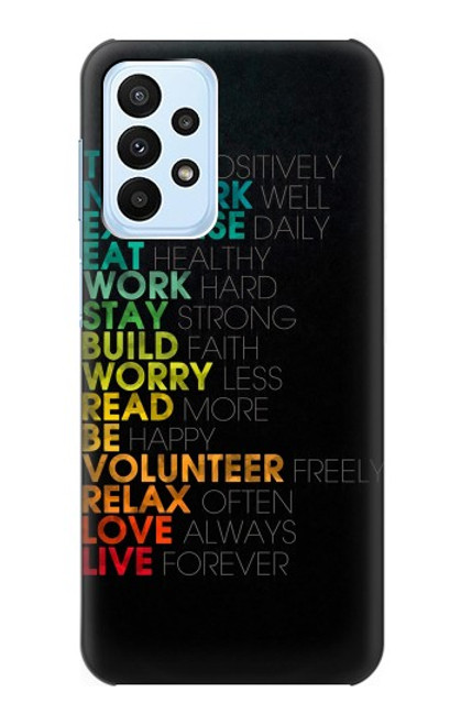 W3523 Think Positive Words Quotes Hard Case and Leather Flip Case For Samsung Galaxy A23