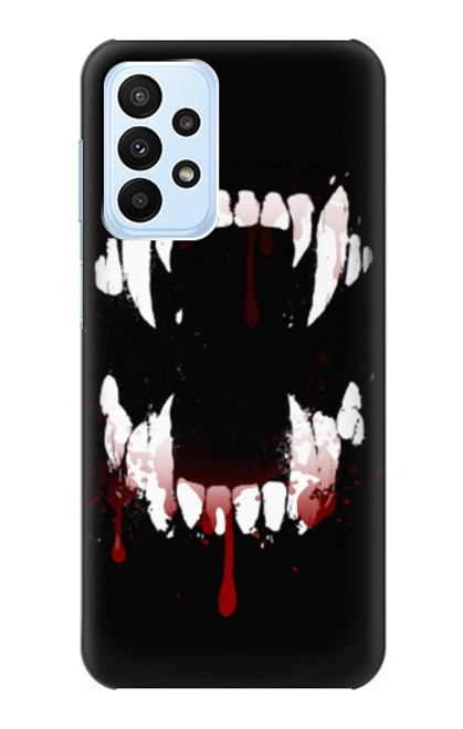 W3527 Vampire Teeth Bloodstain Hard Case and Leather Flip Case For Samsung Galaxy A23