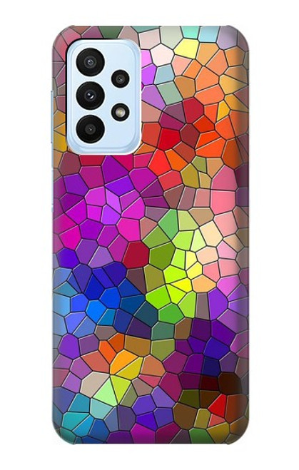 W3677 Colorful Brick Mosaics Hard Case and Leather Flip Case For Samsung Galaxy A23