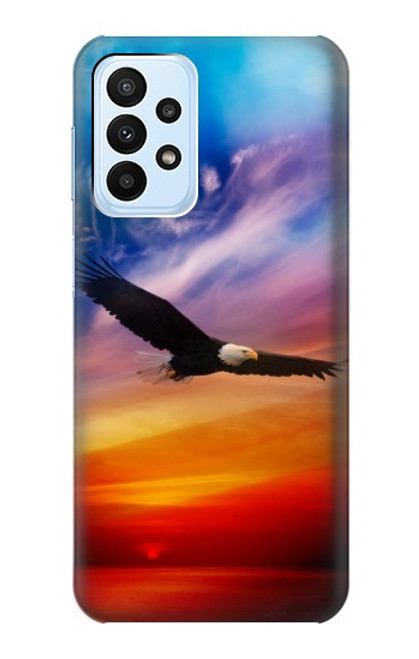 W3841 Bald Eagle Flying Colorful Sky Hard Case and Leather Flip Case For Samsung Galaxy A23