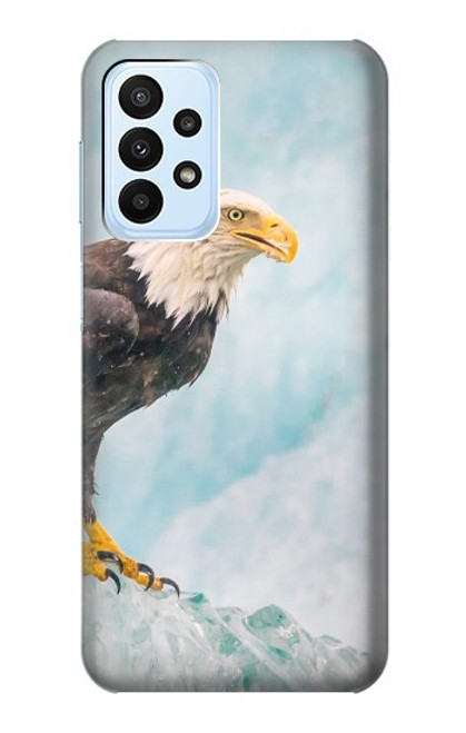 W3843 Bald Eagle On Ice Hard Case and Leather Flip Case For Samsung Galaxy A23
