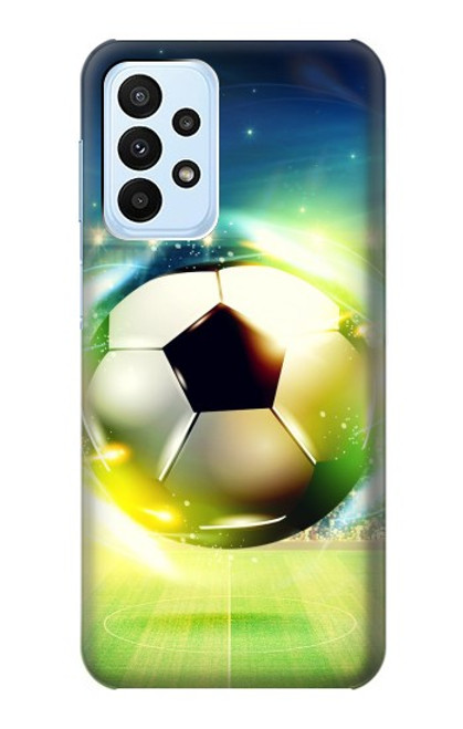 W3844 Glowing Football Soccer Ball Hard Case and Leather Flip Case For Samsung Galaxy A23