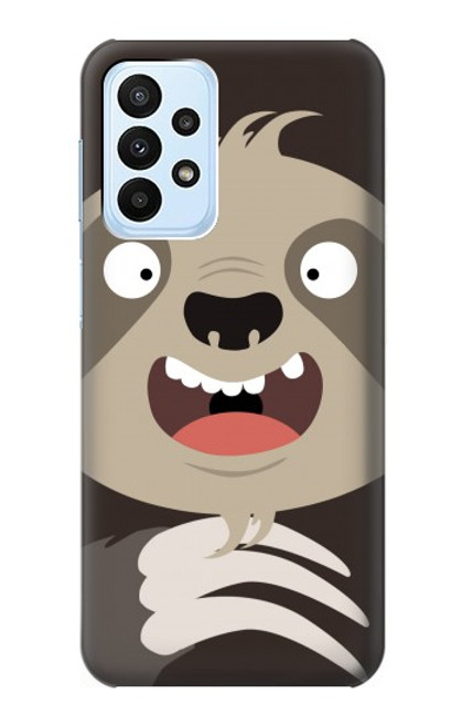 W3855 Sloth Face Cartoon Hard Case and Leather Flip Case For Samsung Galaxy A23