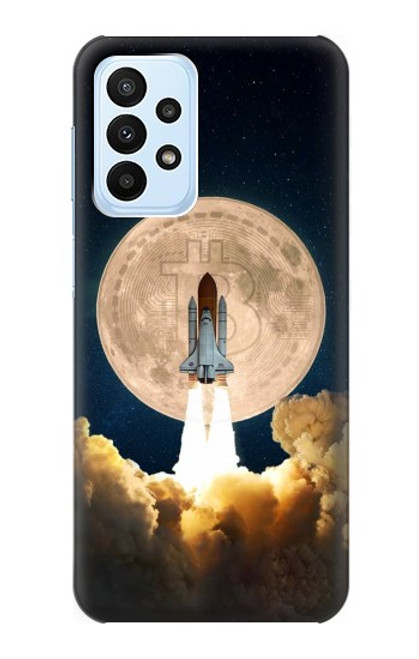 W3859 Bitcoin to the Moon Hard Case and Leather Flip Case For Samsung Galaxy A23