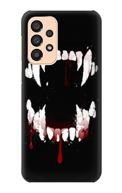 W3527 Vampire Teeth Bloodstain Hard Case and Leather Flip Case For Samsung Galaxy A33 5G
