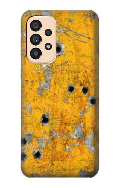 W3528 Bullet Rusting Yellow Metal Hard Case and Leather Flip Case For Samsung Galaxy A33 5G