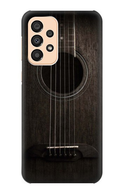 W3834 Old Woods Black Guitar Hard Case and Leather Flip Case For Samsung Galaxy A33 5G