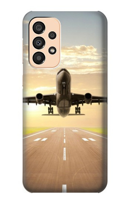 W3837 Airplane Take off Sunrise Hard Case and Leather Flip Case For Samsung Galaxy A33 5G