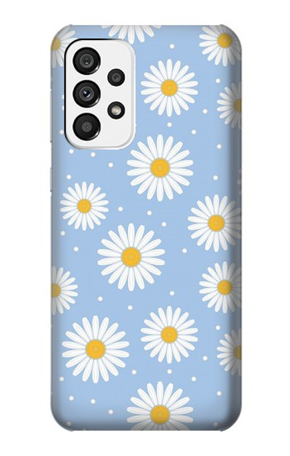 W3681 Daisy Flowers Pattern Hard Case and Leather Flip Case For Samsung Galaxy A73 5G