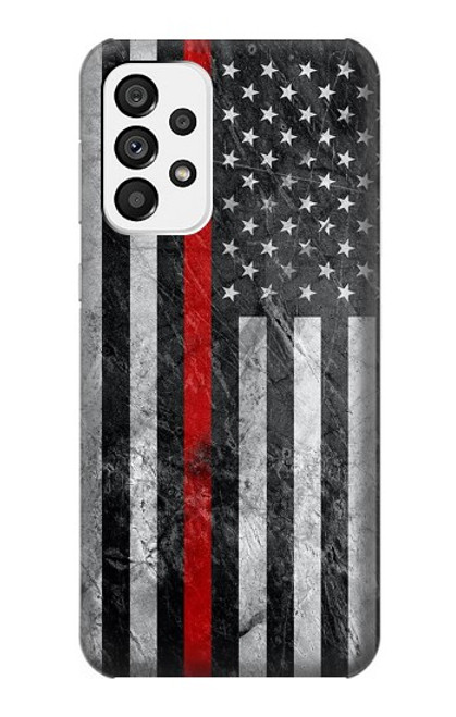 W3687 Firefighter Thin Red Line American Flag Hard Case and Leather Flip Case For Samsung Galaxy A73 5G