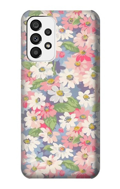 W3688 Floral Flower Art Pattern Hard Case and Leather Flip Case For Samsung Galaxy A73 5G