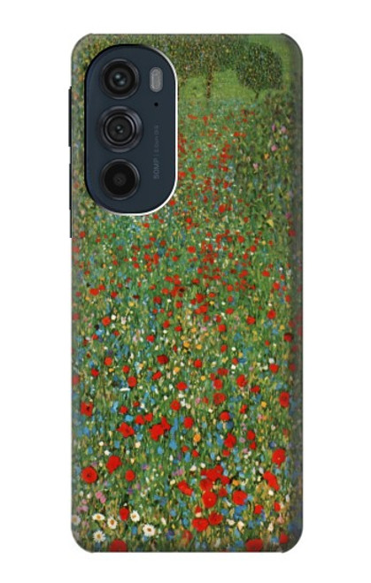 W2872 Gustav Klimt Poppy Field Hard Case and Leather Flip Case For Motorola Edge 30 Pro