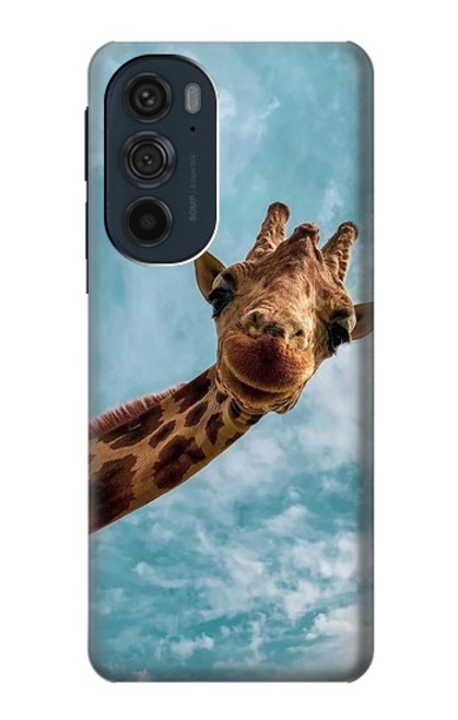 W3680 Cute Smile Giraffe Hard Case and Leather Flip Case For Motorola Edge 30 Pro