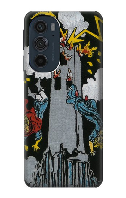 W3745 Tarot Card The Tower Hard Case and Leather Flip Case For Motorola Edge 30 Pro