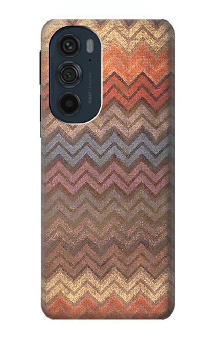 W3752 Zigzag Fabric Pattern Graphic Printed Hard Case and Leather Flip Case For Motorola Edge 30 Pro