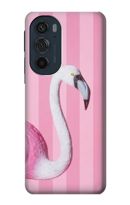 W3805 Flamingo Pink Pastel Hard Case and Leather Flip Case For Motorola Edge 30 Pro