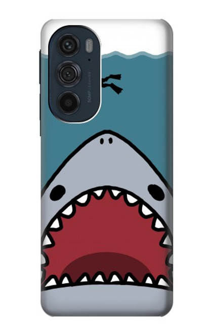 W3825 Cartoon Shark Sea Diving Hard Case and Leather Flip Case For Motorola Edge 30 Pro