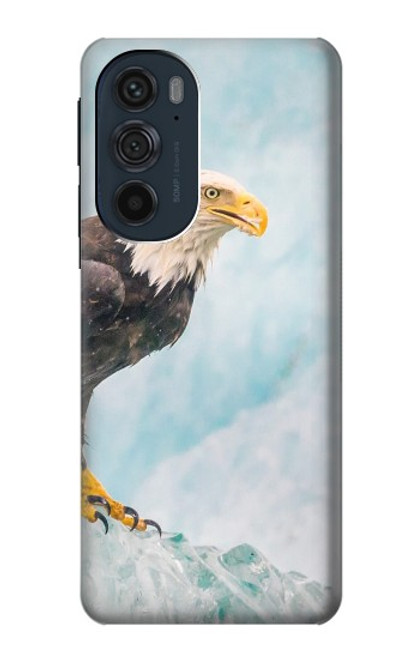 W3843 Bald Eagle On Ice Hard Case and Leather Flip Case For Motorola Edge 30 Pro