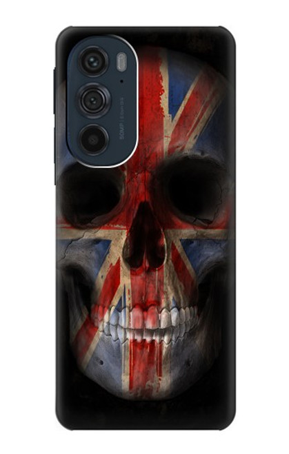 W3848 United Kingdom Flag Skull Hard Case and Leather Flip Case For Motorola Edge 30 Pro