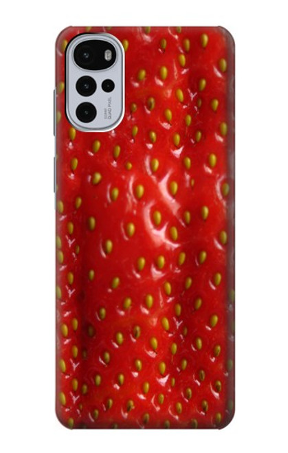 W2225 Strawberry Hard Case and Leather Flip Case For Motorola Moto G22
