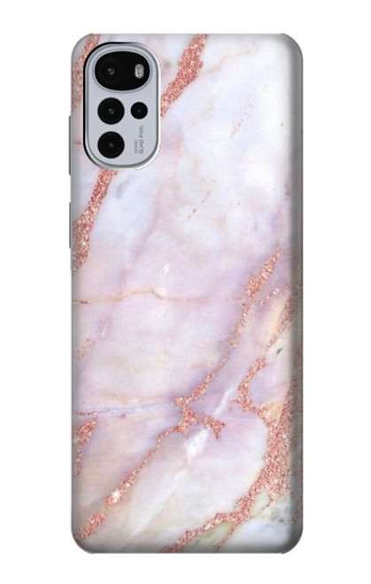 W3482 Soft Pink Marble Graphic Print Hard Case and Leather Flip Case For Motorola Moto G22