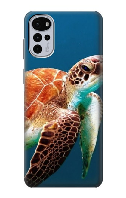 W3497 Green Sea Turtle Hard Case and Leather Flip Case For Motorola Moto G22