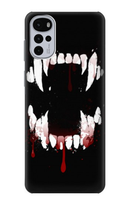 W3527 Vampire Teeth Bloodstain Hard Case and Leather Flip Case For Motorola Moto G22