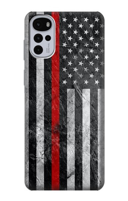 W3687 Firefighter Thin Red Line American Flag Hard Case and Leather Flip Case For Motorola Moto G22