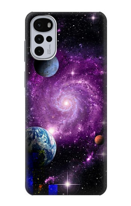 W3689 Galaxy Outer Space Planet Hard Case and Leather Flip Case For Motorola Moto G22
