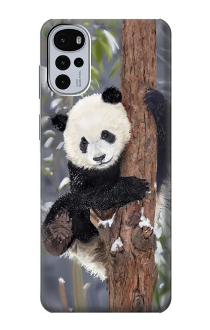 W3793 Cute Baby Panda Snow Painting Hard Case and Leather Flip Case For Motorola Moto G22