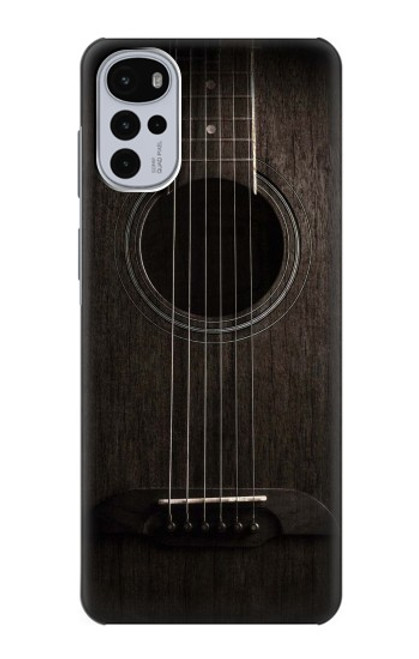 W3834 Old Woods Black Guitar Hard Case and Leather Flip Case For Motorola Moto G22