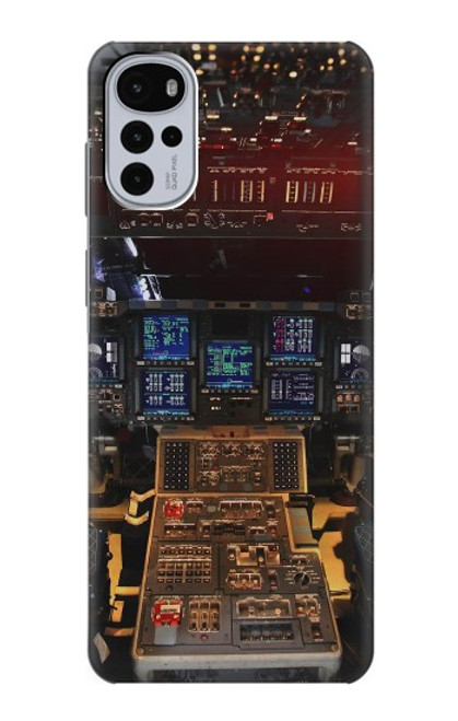 W3836 Airplane Cockpit Hard Case and Leather Flip Case For Motorola Moto G22
