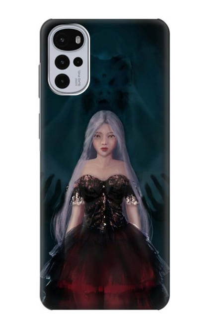 W3847 Lilith Devil Bride Gothic Girl Skull Grim Reaper Hard Case and Leather Flip Case For Motorola Moto G22