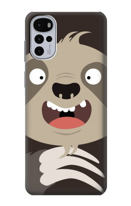 W3855 Sloth Face Cartoon Hard Case and Leather Flip Case For Motorola Moto G22