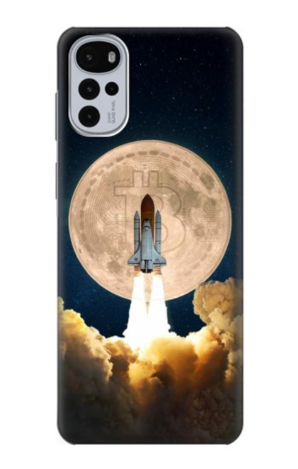 W3859 Bitcoin to the Moon Hard Case and Leather Flip Case For Motorola Moto G22