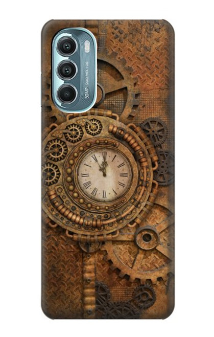 W3401 Clock Gear Steampunk Hard Case and Leather Flip Case For Motorola Moto G Stylus 5G (2022)