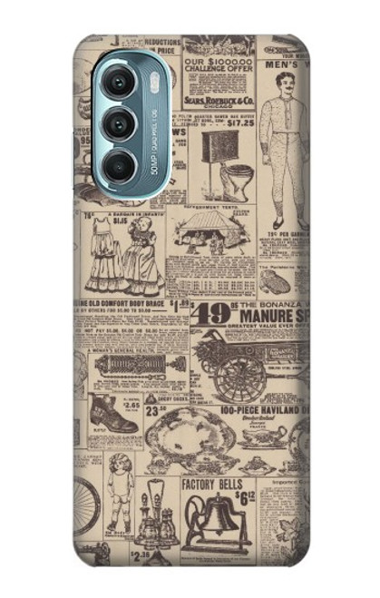 W3819 Retro Vintage Paper Hard Case and Leather Flip Case For Motorola Moto G Stylus 5G (2022)