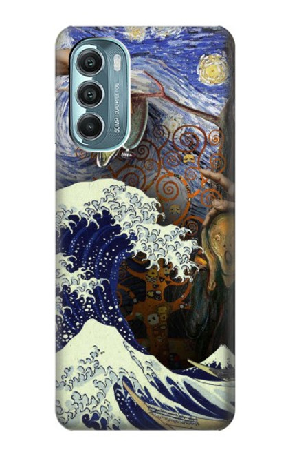W3851 World of Art Van Gogh Hokusai Da Vinci Hard Case and Leather Flip Case For Motorola Moto G Stylus 5G (2022)